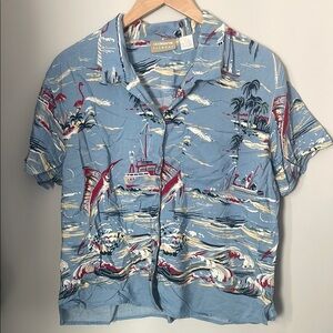 Levi's Blue Hawaiian Print Men's Shirt